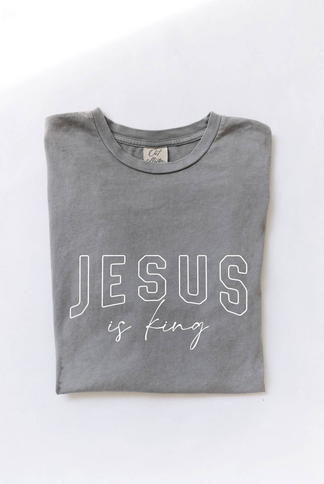 JESUS IS KING Mineral Washed Graphic Tee