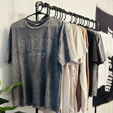 Load image into Gallery viewer, JESUS IS KING Mineral Washed Graphic Tee
